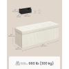 imageSONGMICS HOME Ottoman with Storage Removable Lid Folding Storage Chest Easy Assembly for Entryway Bedroom Living Room 152 x 432 x 152 Inches Velvet WhiteWhite