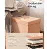 imageSONGMICS HOME Ottoman with Storage Removable Lid Folding Storage Chest Easy Assembly for Entryway Bedroom Living Room 152 x 432 x 152 Inches Velvet WhiteOrange