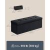 imageSONGMICS HOME Ottoman with Storage Removable Lid Folding Storage Chest Easy Assembly for Entryway Bedroom Living Room 152 x 432 x 152 Inches Velvet WhiteBlack
