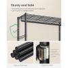 imageSONGMICS HeavyDuty Rolling Clothes Rack Garment Rack Portable Closet on Wheels with Adjustable Mesh Shelves and Hanging Rails Hooks 158 x 433 x 783 Inches Ink Black ULGR417BH01433W with Fabric Cover