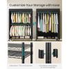 imageSONGMICS HeavyDuty Rolling Clothes Rack Garment Rack Portable Closet on Wheels with Adjustable Mesh Shelves and Hanging Rails Hooks 158 x 433 x 783 Inches Ink Black ULGR417BH01433W with Fabric Cover