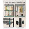 imageSONGMICS HeavyDuty Rolling Clothes Rack Garment Rack Portable Closet on Wheels with Adjustable Mesh Shelves and Hanging Rails Hooks 158 x 433 x 783 Inches Ink Black ULGR417BH01433W without Fabric Cover and Storage Shelves