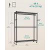 imageSONGMICS HeavyDuty Rolling Clothes Rack Garment Rack Portable Closet on Wheels with Adjustable Mesh Shelves and Hanging Rails Hooks 158 x 433 x 783 Inches Ink Black ULGR417BH01433W without Fabric Cover and Storage Shelves