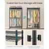 imageSONGMICS HeavyDuty Rolling Clothes Rack Garment Rack Portable Closet on Wheels with Adjustable Mesh Shelves and Hanging Rails Hooks 158 x 433 x 783 Inches Ink Black ULGR417BH01354W without Fabric Cover and Storage Shelves