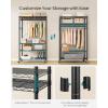 imageSONGMICS HeavyDuty Rolling Clothes Rack Garment Rack Portable Closet on Wheels with Adjustable Mesh Shelves and Hanging Rails Hooks 158 x 433 x 783 Inches Ink Black ULGR417BH01354W with Storage Shelves
