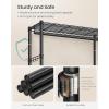 imageSONGMICS HeavyDuty Rolling Clothes Rack Garment Rack Portable Closet on Wheels with Adjustable Mesh Shelves and Hanging Rails Hooks 158 x 433 x 783 Inches Ink Black ULGR417BH01354W without Fabric Cover and Storage Shelves