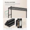 imageSONGMICS HeavyDuty Rolling Clothes Rack Garment Rack Portable Closet on Wheels with Adjustable Mesh Shelves and Hanging Rails Hooks 158 x 433 x 783 Inches Ink Black ULGR417BH01433W without Fabric Cover and Storage Shelves