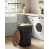 imageSONGMICS Laundry Hamper with Lid Round Laundry Basket 25 Gallons 95 L Versatile Removable Fabric Liner Large Capacity for Laundry Room Bedroom Living Room Ink Black ULCB160B01V1Ink Black