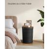 imageSONGMICS Laundry Hamper with Lid Round Laundry Basket 25 Gallons 95 L Versatile Removable Fabric Liner Large Capacity for Laundry Room Bedroom Living Room Ink Black ULCB160B01V1Ink Black