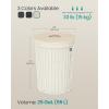 imageSONGMICS Laundry Hamper with Lid Round Laundry Basket 25 Gallons 95 L Versatile Removable Fabric Liner Large Capacity for Laundry Room Bedroom Living Room Ink Black ULCB160B01V1Cream White
