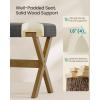 imageSONGMICS Makeup Stool Padded Vanity Stool Foot Rest Solid Wood X Legs for Bedroom Closet Entryway 126 x 165 x 181 Inches Slate Gray and Brown ULSF006GN01Slate Gray  Brown Leg