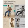 imageSONGMICS Makeup Stool Padded Vanity Stool Foot Rest Solid Wood X Legs for Bedroom Closet Entryway 126 x 165 x 181 Inches Slate Gray and Brown ULSF006GN01Summer Sand  Brown Leg
