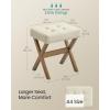 imageSONGMICS Makeup Stool Padded Vanity Stool Foot Rest Solid Wood X Legs for Bedroom Closet Entryway 126 x 165 x 181 Inches Slate Gray and Brown ULSF006GN01Summer Sand  Brown Leg
