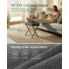 imageSONGMICS Makeup Stool Padded Vanity Stool Foot Rest Solid Wood X Legs for Bedroom Closet Entryway 126 x 165 x 181 Inches Slate Gray and Brown ULSF006GN01Slate Gray  Brown Leg
