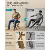 imageSONGMICS Makeup Stool Padded Vanity Stool Foot Rest Solid Wood X Legs for Bedroom Closet Entryway 126 x 165 x 181 Inches Slate Gray and Brown ULSF006GN01Slate Gray  Brown Leg