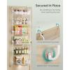 imageSONGMICS Over the Door Pantry Organizer 6Tier Kitchen Pantry Door Organizer with Adjustable Tall Baskets Hanging Spice Rack for Bedroom Bathroom Laundry Room Transparent Black UKCS046BH01Transparent