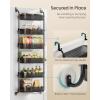 imageSONGMICS Over the Door Pantry Organizer 6Tier Kitchen Pantry Door Organizer with Adjustable Tall Baskets Hanging Spice Rack for Bedroom Bathroom Laundry Room Transparent Black UKCS046BH01Transparent Black