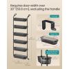 imageSONGMICS Over the Door Pantry Organizer 6Tier Kitchen Pantry Door Organizer with Adjustable Tall Baskets Hanging Spice Rack for Bedroom Bathroom Laundry Room Transparent Black UKCS046BH01Transparent Black