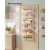 imageSONGMICS Over the Door Pantry Organizer 6Tier Kitchen Pantry Door Organizer with Adjustable Tall Baskets Hanging Spice Rack for Bedroom Bathroom Laundry Room Transparent Black UKCS046BH01Transparent