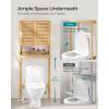 imageSONGMICS Over the Toilet Storage 4Tier Over Toilet Bathroom Organizer with Adjustable Shelves 102 x 327 x 728 Inches SpaceSaving Cloud White UBTS017W01Natural Beige