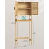 imageSONGMICS Over the Toilet Storage 4Tier Over Toilet Bathroom Organizer with Adjustable Shelves 102 x 327 x 728 Inches SpaceSaving Cloud White UBTS017W01Natural Beige