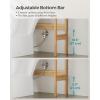 imageSONGMICS Over the Toilet Storage 4Tier Over Toilet Bathroom Organizer with Adjustable Shelves 102 x 327 x 728 Inches SpaceSaving Cloud White UBTS017W01Natural Beige