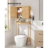 imageSONGMICS Over the Toilet Storage 4Tier Over Toilet Bathroom Organizer with Adjustable Shelves 102 x 327 x 728 Inches SpaceSaving Cloud White UBTS017W01Natural Beige