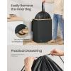 imageSONGMICS Recycling Bin for Kitchen 264 Gallon Bottle Recycling Container Collection Bin for Metal Plastic Paper Glass Inner Bag with Handles Kitchen Slate Gray and Natural Beige URRB509G01Ink Black