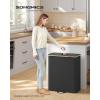 imageSONGMICS Recycling Bin for Kitchen 264 Gallon Bottle Recycling Container Collection Bin for Metal Plastic Paper Glass Inner Bag with Handles Kitchen Slate Gray and Natural Beige URRB509G01Ink Black