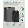 imageSONGMICS Recycling Bin for Kitchen 264 Gallon Bottle Recycling Container Collection Bin for Metal Plastic Paper Glass Inner Bag with Handles Kitchen Slate Gray and Natural Beige URRB509G01Slate Gray