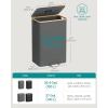 imageSONGMICS Recycling Bin for Kitchen 264 Gallon Bottle Recycling Container Collection Bin for Metal Plastic Paper Glass Inner Bag with Handles Kitchen Slate Gray and Natural Beige URRB509G01Slate Gray