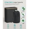 imageSONGMICS Recycling Bin for Kitchen 264 Gallon Bottle Recycling Container Collection Bin for Metal Plastic Paper Glass Inner Bag with Handles Kitchen Slate Gray and Natural Beige URRB509G01Ink Black