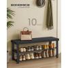 imageSONGMICS Shoe Rack Bench 3Tier Bamboo Shoe Storage Organizer Entryway Bench Holds Up to 286 lb 113 x 429 x 178 Inches for Entryway Bathroom Bedroom Ink Black ULBS110B101Ink Black