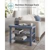 imageSONGMICS Shoe Rack Bench 3Tier Bamboo Shoe Storage Organizer Entryway Bench Holds Up to 286 lb 113 x 429 x 178 Inches for Entryway Bathroom Bedroom Ink Black ULBS110B101Grey