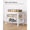 imageSONGMICS Shoe Rack Bench 3Tier Bamboo Shoe Storage Organizer Entryway Bench Holds Up to 286 lb 113 x 429 x 178 Inches for Entryway Bathroom Bedroom Ink Black ULBS110B101Cloud White