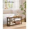 imageSONGMICS Shoe Rack Bench 3Tier Bamboo Shoe Storage Organizer Entryway Bench Holds Up to 286 lb 113 x 429 x 178 Inches for Entryway Bathroom Bedroom Ink Black ULBS110B101Yellow Brown
