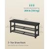 imageSONGMICS Shoe Rack Bench 3Tier Bamboo Shoe Storage Organizer Entryway Bench Holds Up to 286 lb 113 x 429 x 178 Inches for Entryway Bathroom Bedroom Ink Black ULBS110B101Ink Black
