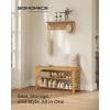 imageSONGMICS Shoe Rack Bench 3Tier Bamboo Shoe Storage Organizer Entryway Bench Holds Up to 286 lb 113 x 429 x 178 Inches for Entryway Bathroom Bedroom Ink Black ULBS110B101Natural