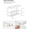 imageSONGMICS Shoe Rack Bench 3Tier Bamboo Shoe Storage Organizer Entryway Bench Holds Up to 286 lb 113 x 429 x 178 Inches for Entryway Bathroom Bedroom Ink Black ULBS110B101Cloud White