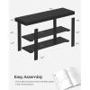 imageSONGMICS Shoe Rack Bench 3Tier Bamboo Shoe Storage Organizer Entryway Bench Holds Up to 286 lb 113 x 429 x 178 Inches for Entryway Bathroom Bedroom Ink Black ULBS110B101Ink Black