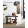imageSONGMICS Shoe Rack Bench 3Tier Bamboo Shoe Storage Organizer Entryway Bench Holds Up to 286 lb 113 x 429 x 178 Inches for Entryway Bathroom Bedroom Ink Black ULBS110B101Brown