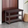 imageSONGMICS Shoe Rack Bench 3Tier Bamboo Shoe Storage Organizer Entryway Bench Holds Up to 286 lb 113 x 429 x 178 Inches for Entryway Bathroom Bedroom Ink Black ULBS110B101Brown