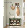 imageSONGMICS Shoe Rack Bench 3Tier Bamboo Shoe Storage Organizer Entryway Bench Holds Up to 286 lb 113 x 429 x 178 Inches for Entryway Bathroom Bedroom Ink Black ULBS110B101Forest Green