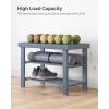 imageSONGMICS Shoe Rack Bench 3Tier Bamboo Shoe Storage Organizer Entryway Bench Holds Up to 286 lb 113 x 429 x 178 Inches for Entryway Bathroom Bedroom Ink Black ULBS110B101Grey