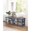 imageSONGMICS Shoe Rack Bench 3Tier Bamboo Shoe Storage Organizer Entryway Bench Holds Up to 286 lb 113 x 429 x 178 Inches for Entryway Bathroom Bedroom Ink Black ULBS110B101Grey