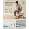 imageSONGMICS Shoe Rack Bench 3Tier Bamboo Shoe Storage Organizer Entryway Bench Holds Up to 286 lb 113 x 429 x 178 Inches for Entryway Bathroom Bedroom Ink Black ULBS110B101Cloud White