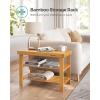 imageSONGMICS Shoe Rack Bench 3Tier Bamboo Shoe Storage Organizer Entryway Bench Holds Up to 286 lb 113 x 429 x 178 Inches for Entryway Bathroom Bedroom Ink Black ULBS110B101Natural