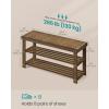 imageSONGMICS Shoe Rack Bench 3Tier Bamboo Shoe Storage Organizer Entryway Bench Holds Up to 286 lb 113 x 429 x 178 Inches for Entryway Bathroom Bedroom Ink Black ULBS110B101Yellow Brown