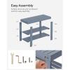imageSONGMICS Shoe Rack Bench 3Tier Bamboo Shoe Storage Organizer Entryway Bench Holds Up to 286 lb 113 x 429 x 178 Inches for Entryway Bathroom Bedroom Ink Black ULBS110B101Grey
