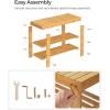 imageSONGMICS Shoe Rack Bench 3Tier Bamboo Shoe Storage Organizer Entryway Bench Holds Up to 286 lb 113 x 429 x 178 Inches for Entryway Bathroom Bedroom Ink Black ULBS110B101Natural